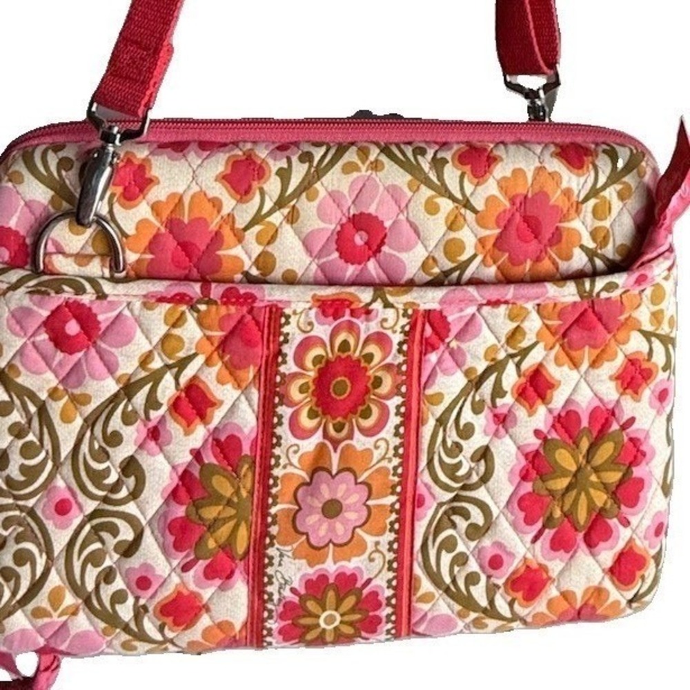 Vera Bradley Mod Floral Pink iPad Case Padded Crossbody Bag Tablet Retro